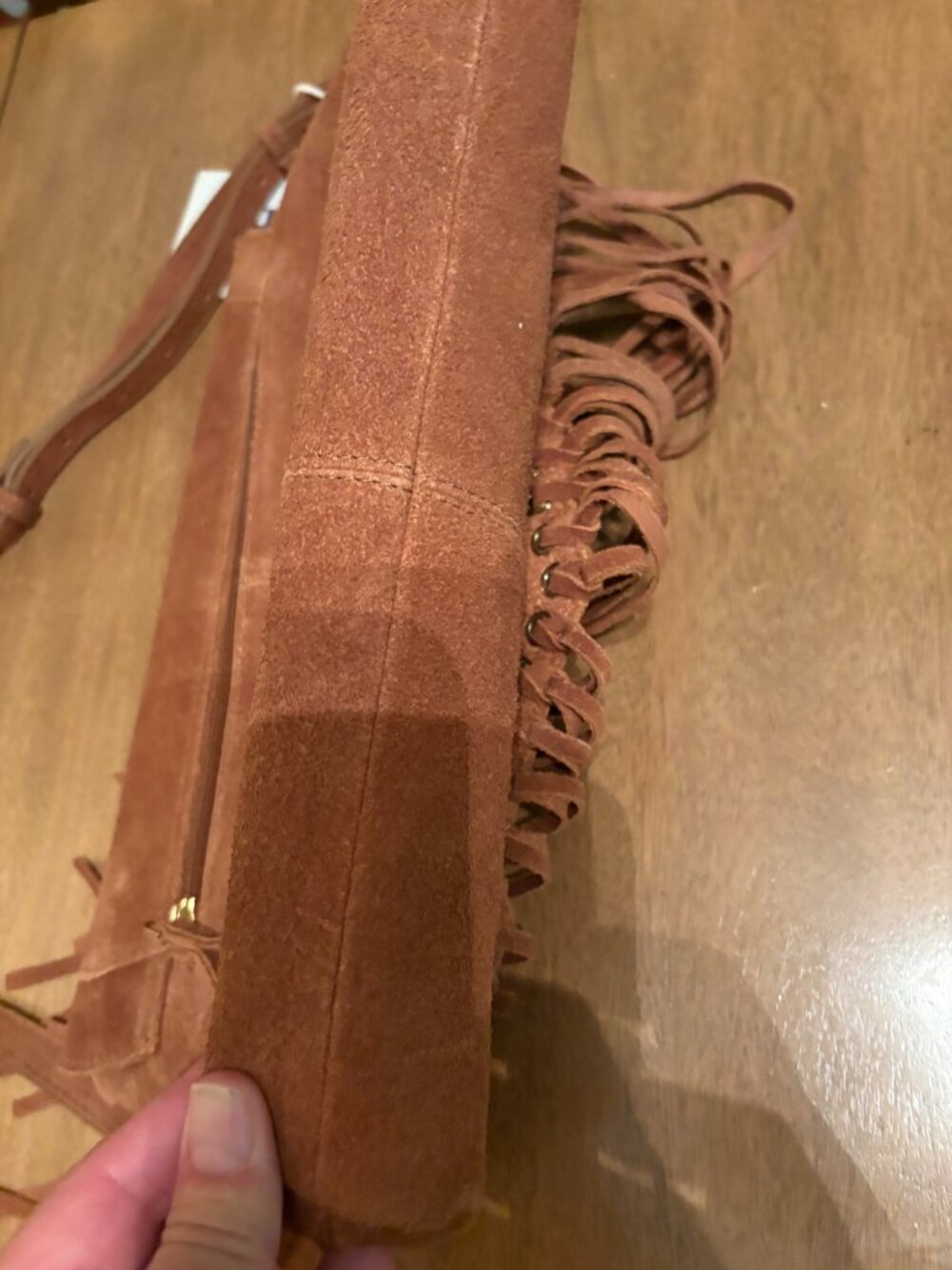 NWT Haute Hippie Boho Suede Fringe Cross Body Bag in Rich Brown. - Picture 15 of 15
